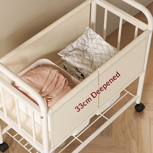 Cesto de Ropa con Ruedas Ligero y Móvil para el Hogar, Carro de Lavandería con Ruedas, Cesta de Ropa con Ruedas para Apartamentos, Balcones y Espacios de Lavandería - Product Image 5