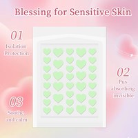 Patchs Hydrocolloïdes Anti-Acné en Forme de Cœur, Design Coloré, Sans Cruauté Animale, Nettoyage des Pores, Sans Parfum, Pour Tous Types de Peau, 36 Unités