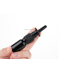 Flacon pulvérisateur nasal en verre noir de haute qualité, 5-30 ml, vide, rechargeable, atomiseur nasal à fine brume avec clip de sécurité