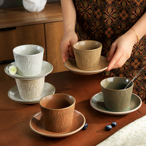 ชุดแก้วกาแฟดินเผาแบบวินเทจ แก้วเซรามิคสไตล์เรโทร สำหรับใช้ในบ้าน ร้านกาแฟ ร้านอาหาร ขายส่ง - Product Image 2