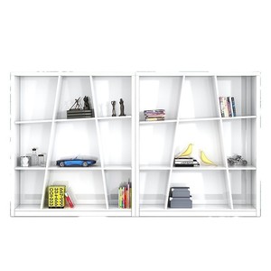 Escritorio de Oficina Moderno con Estante de Almacenamiento, Diseño Lacado en Blanco para Uso en el Hogar o la Oficina - Product Image 4