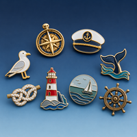 Fabricante de Pins con Logotipo de Empresa, Pins Decorativos Personalizados, Broche Náutico Marino en Esmalte Duro, Chapado en Oro, Latón Sólido