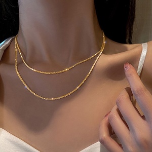 Éxito de Ventas: Collar de Cadena Minimalista Estilo <span class=keywords><strong>Instagram</strong></span> con Eslabones Brillantes, Collar con Diseño de Estrellas para Mujer - Product Image 3