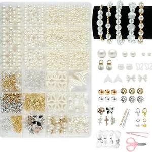 Vente chaude haute brillance Abs perle ensemble avec trou <span class=keywords><strong>Kit</strong></span> de fabrication de <span class=keywords><strong>bijoux</strong></span> <span class=keywords><strong>pour</strong></span> collier à <span class=keywords><strong>faire</strong></span> soi-même Bracelet boucle d'oreille artisanat cadeau - Product Image 6