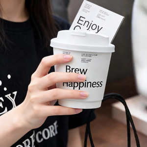 Gobelet à café en papier à double paroi avec couvercle, personnalisé avec logo, jetable, 8oz, 10oz, 12oz, 16oz, 22oz - Product Image 5