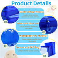 Pochette transparente personnalisée à fermeture éclair Sac de rangement carré en TPU étanche Emballage organisateur cosmétique transparent pour ustensiles de cuisine parapluie