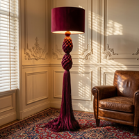 Lampadaire esthétique à pampilles, base en fer forgé, abat-jour en coton noué fait main, dimensions et couleur personnalisables pour la maison