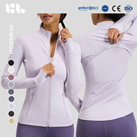 Veste de sport respirante et élastique avec poches pour la course, le yoga et les activités sportives, manches longues, femme, Spandex/Polyester