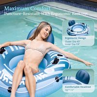 Canapé gonflable en PVC de haute qualité avec dossier, chaise longue de piscine pour adultes, bouée gonflable portable.