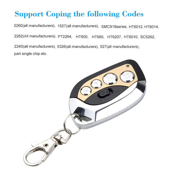Auto Remote Control Duplicator 433MHZ Control Garage Door Metal Remote Controller for Car Garage Door Electric Curtain