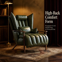Fauteuil impérial minimaliste italien, canapé simple en cuir de luxe rétro, design imprimé tigre, salon en bois
