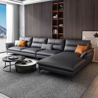 Sofá Seccional de estilo americano moderno Mufang, conjunto de sofá Guifei de cuero genuino, diseño contemporáneo para uso en apartamentos para varias personas