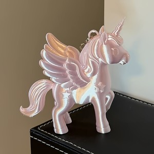 3D Printed Pink <b>Unicorn</b> Keychain Plastic Lightweight Car Key Accessory Girly Style Decor <b>Gift</b> - Product Image 2