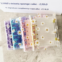 La Nouvelle Annonce Transparent PVC A7 Budget Binder Pas Cher Petite Marguerite Motif A7 6 Anneau Budget Binder pour Cadeau