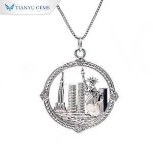 Collar con Colgante de Estatua de la Libertad de Nueva York, Chapado en Oro con Piedras Preciosas Tianyu, Diseño Calado, Estilo Hip Hop para Mujer - Product Image 3