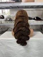 Pelucas Frontales de Cabello Virgen Brasileño Ondulado Largo Rubio Miel Natural RUmoon P4/27 13x4 Completas Sin Pegamento HD Lace Transparente