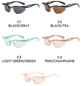 Gafas de Sol Deportivas de Media Montura, Diseño de Marca 2025, Protección UV400, Estilo Y2K, Ojo de Gato, para Hombre y Mujer - Product Image 6