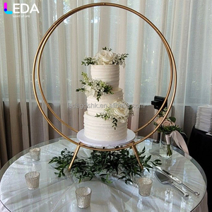 Support de fleurs rond en métal doré de luxe LEDA, accessoires de mariage, décoration de table d'hôtel pour mariage - Product Image 2