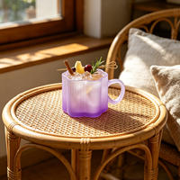 Mug à lait en verre YS Modern Cloud - Compatible micro-ondes et lave-vaisselle, à paroi simple, pour fêtes, design unisexe