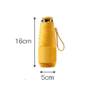 Parapluie pliable 5 sections léger et compact avec revêtement noir, commande manuelle, protection solaire et UV pour adultes, cadeaux d'affaires - Product Image 2