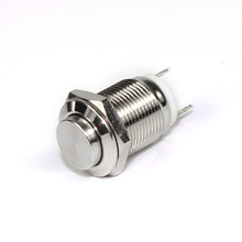 12MM Mounting Hole Moushroom Head Push Button Switch 2Pin Latching IP67 Waterproof Plastic Mini Push Button Switch Without LED