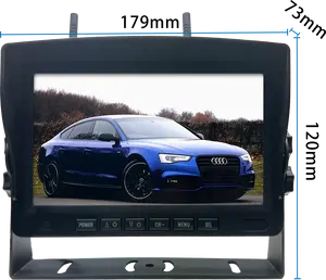 צג אחורי לרכב tft lcd אלחוטי 7 אינץ' תומך ב-8 שפות מצלמת דאש Dvr מקליט כפול גיבוי אחורי קדמי