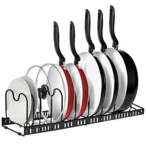 Cozinha Bancada Gabinete Material Metal Prato <span class=keywords><strong>Rack</strong></span> Suporte Tampa Pote <span class=keywords><strong>Rack</strong></span> De Armazenamento De Panela - Product Image 1