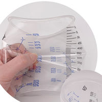 Gobelet doseur jetable en plastique transparent de 600 ml, gobelet gradué pour peinture, gobelet doseur en plastique