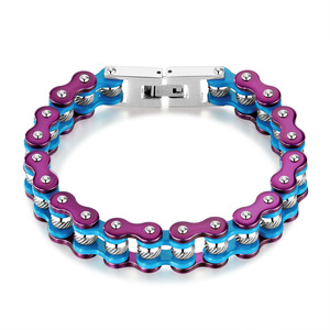 Mode Coloré Vélo Chaîne Bracelet En Acier Inoxydable Vélo Chaîne Bracelet Bracelet pour Hommes Femmes - Product Image 1