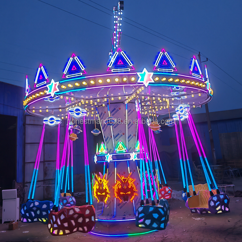 Mini Kids Portable Amusement Park Funfair Children Flying Chairs Rides ...