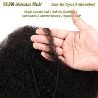 Cheveux humains brésiliens Afro Kinky pré-étirés en vrac, tissés à la main, Remy vierges 10A pour salons, tresses, torsades, locks naturelles (USA, Europe)