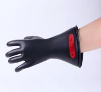 Kit de Guantes de Seguridad Eléctricos de Caucho Natural Aislante, Diseño Bicolor, Exterior Negro, Interior Rojo, 1000V, 14 Pulgadas, EN60903 Clase 0
