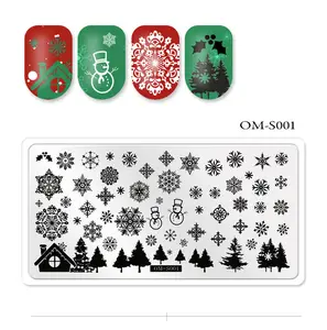 חג המולד סנטה איילי שלג מניקור הדפסת נייל חותמת צלחת עבור בנים ובנות נייל אמנות Stamping