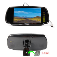 Pantalla Digital AHD de 12V, 7 pulgadas, espejo retrovisor, pantalla dividida