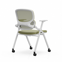 Chaise de formation moderne, directement de l'usine, chaise de bureau confortable à dossier en maille avec accoudoirs fixes pour salles de réunion et de formation