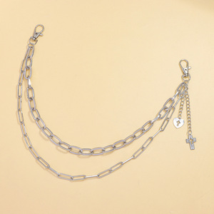 Fashion Body <b>Chain</b> Zinc Alloy <b>Cross</b> Pendant Detachable Unisex Street Style Accessory Daily Wear White K - Product Image 2