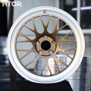 Jantes en alliage d'aluminium HTOR Custom17 18 19 20 21 22 pouces 5x112 <span class=keywords><strong>Bronze</strong></span> avec bordure usinée pour Macan Atlas Tiguan Phideon Golf Beetle - Product Image 1