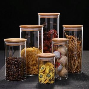 Frasco de Vidrio para Almacenamiento de Alimentos con Tapa de Bambú Hermética y Logotipo Personalizado - Product Image 1