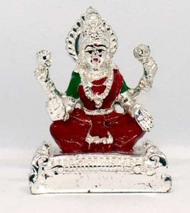 Figurine d'idole de déesse en polyrésine argentée élégante statut d'illustration détaillée pour tableau de bord de voiture maison Temple décor spirituel mariage - Product Image 1