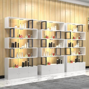 Hot Sell Beauty Hair Salon Store Display Rack Wood <b>Storage</b> Cabinet <b>Book</b> Shelf - Product Image 3