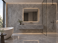 Dalles de marbre gris étoilé pour comptoirs de salle de bain, îlots de cuisine, panneaux muraux, carreaux de sol, vasques en pierre et dessus de table à manger