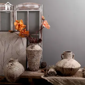 Dekoratif iç antika seramik çiçek vazolar özel vintage el yapımı seramik vazo ev duvar süsü