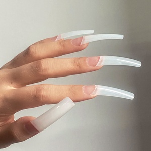 Últimas 550 Uñas Postizas Francesas XXL Rectas de Acrílico con Punta Cuadrada y Logotipo Personalizado, Puntas de Uña Rectas Tipo Concha - Product Image 1