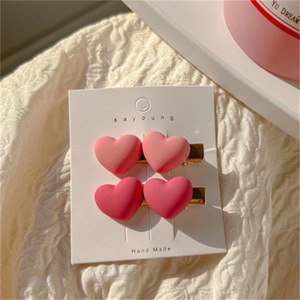 Ensemble de pinces à cheveux en plastique de style coréen YT, couleur bonbon, cœur rose 3D, fleur, bec de canard, pour femmes et filles, accessoires de mode - Product Image 6