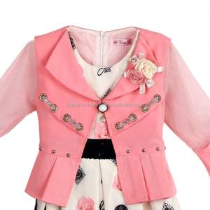 Robe pour filles musulmanes Elasali, nouveau modèle d'été, élégante, à manches évasées, avec gilet fleuri, vêtements pour bébés filles, 10 ans, haute qualité - Product Image 4