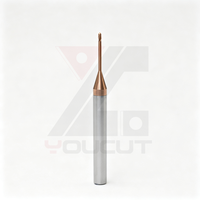 Fraise à queue sphérique à rainures profondes en carbure monobloc série R0.5 pour le fraisage CNC de profondeur de cavités profondes et de contours 3D de l'acier au carbone et de l'acier allié