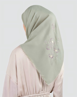 Foulard Hijab Brodé Personnalisé pour Femmes Musulmanes, en Voile de Coton, Confortable et Frais pour Temps Chaud, Foulard Carré OEM ODM