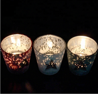 Récipient en verre électro-plaqué, bougie en cire de Noël, pot décoratif, porte-bougie parfumé pour la décoration de la maison et des fêtes