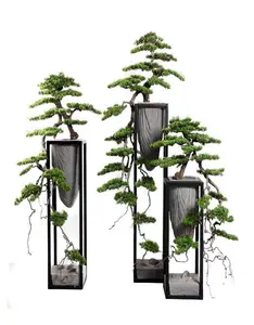 Traditionele Aangepaste Indoor Kunstmatige Groet Pijnboom Bonsai Plant Decoratieve Plastic Plant