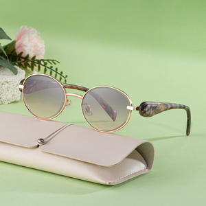 Lunettes de soleil ovales personnalisées pour femmes, verres PC UV400, style Instagram, mode urbaine, protection solaire, origine Taizhou WF-5G263 - Product Image 1